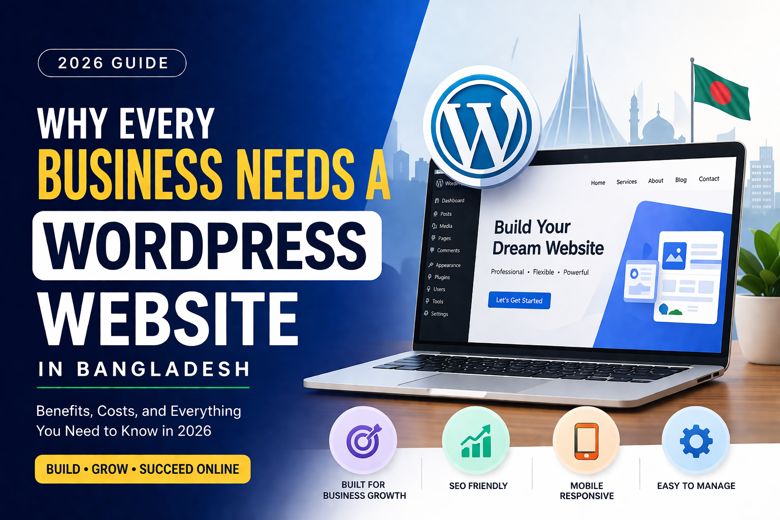 WordPress Website Development in Bangladesh cost infographic