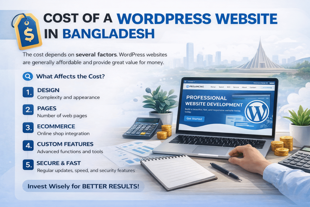WordPress Website Development in Bangladesh cost infographic