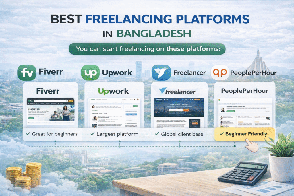 Freelancing platforms Fiverr Upwork Bangladesh