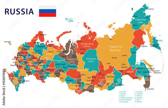 Top 10 Largest Countries in the World-Russia Map