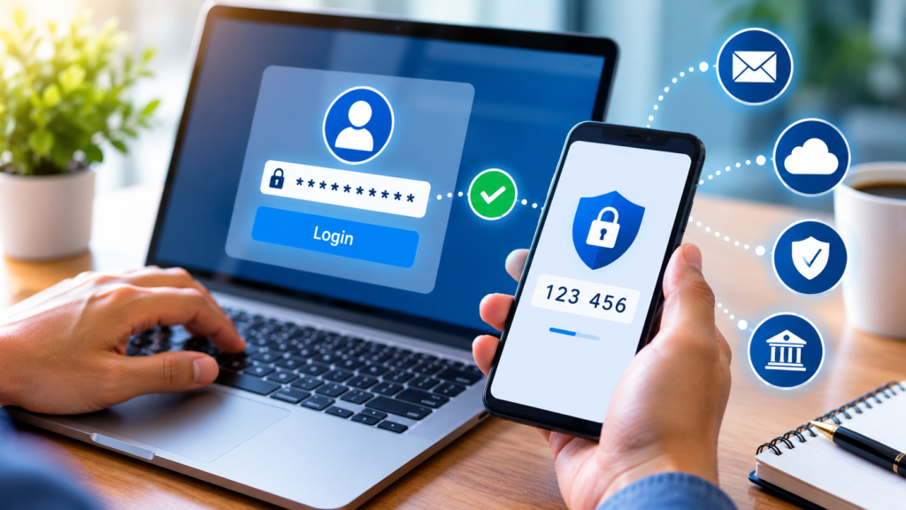 Protect personal information online with secure passwords and two-factor authentication